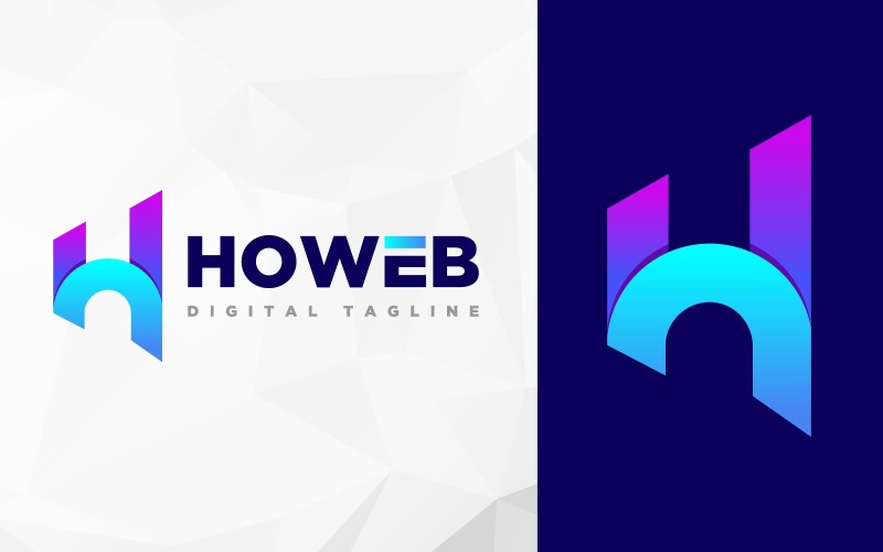 digital brand letter h logo design original