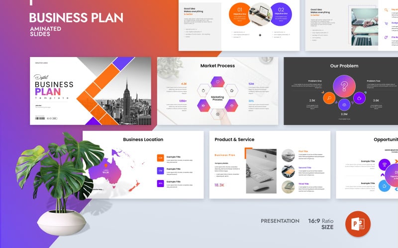 digital business plan presentation template original