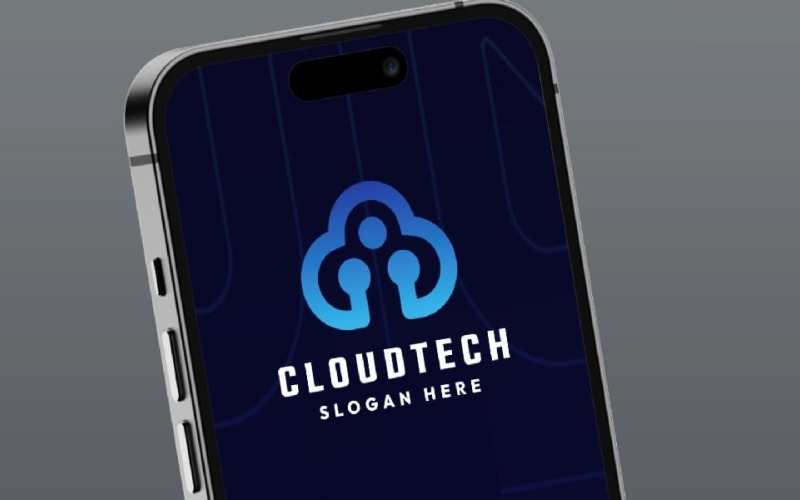 digital cloud tech professional logo original