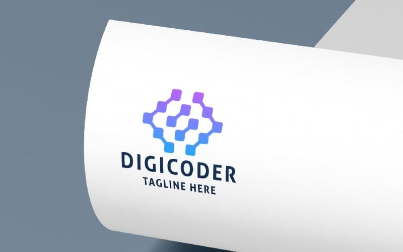 digital coder pro logo template original