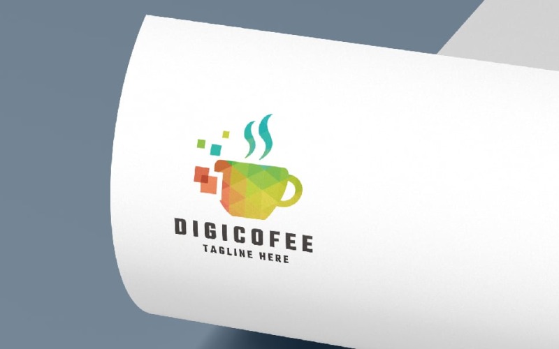 digital coffee pro logo template original