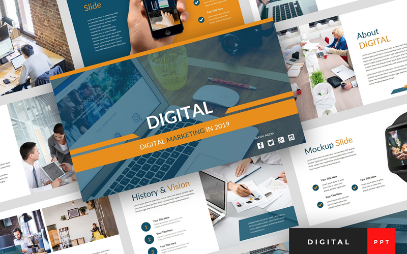 digital digital marketing presentation powerpoint template original