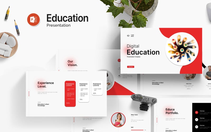 digital education powerpoint template original
