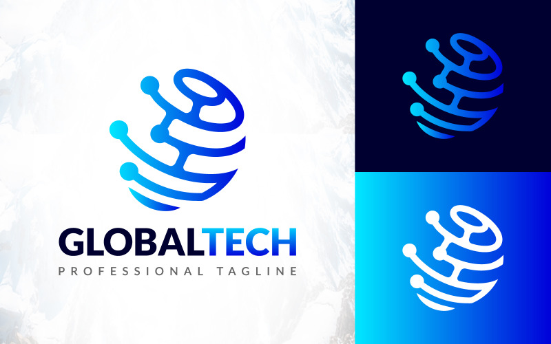 digital global technology logo design original