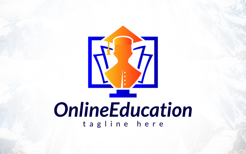 digital learning graduation education logo design original