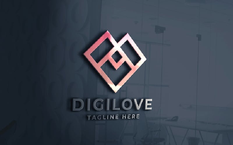 digital love pro logo template original