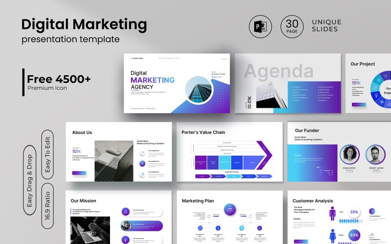 digital marketing agency presentation template original