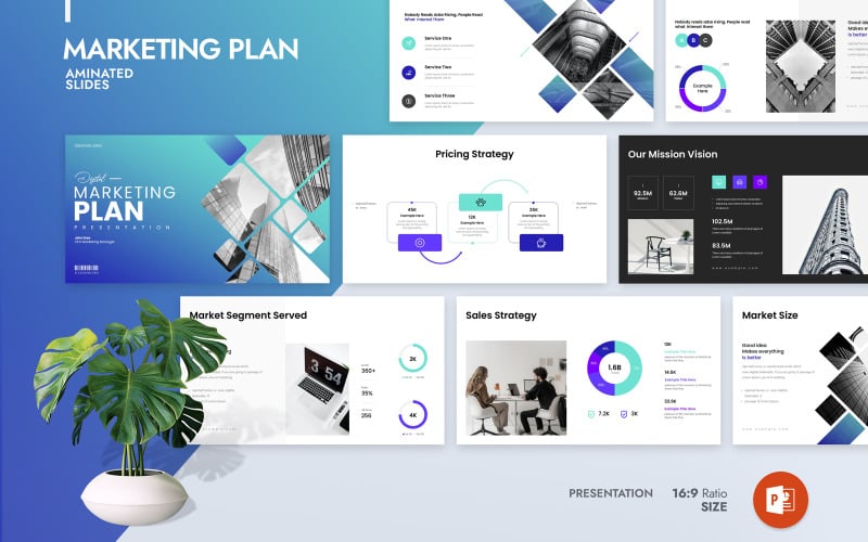 digital marketing plan presentation template layout original