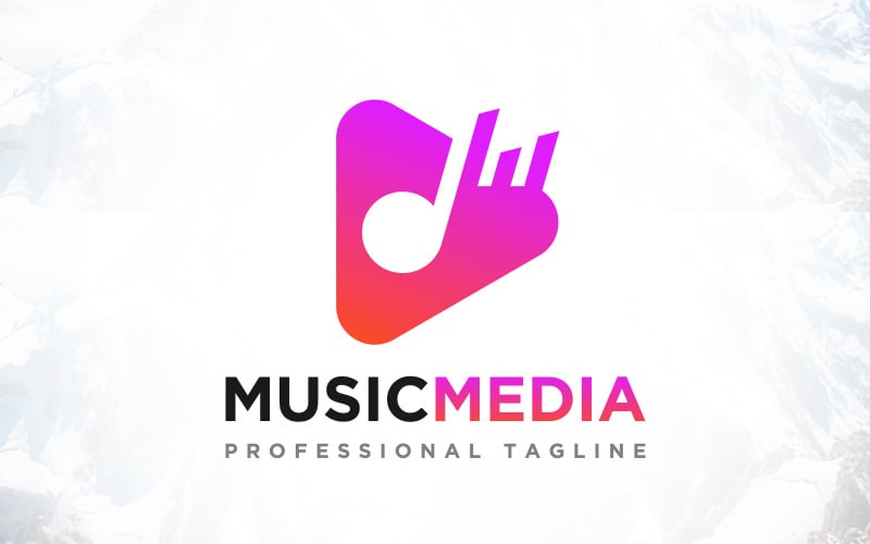 digital music play media logo design original