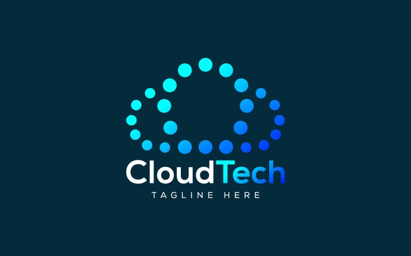 digital network cloud technology logo design original