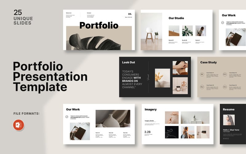digital portfolio powerpoint presentation template original