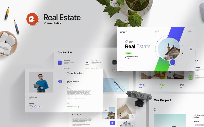 digital real estate powerpoint template original