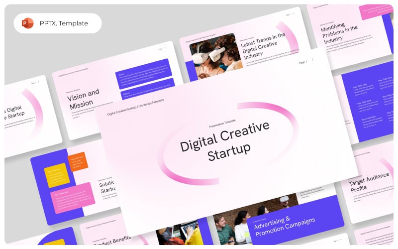 digital startup powerpoint presentation template original