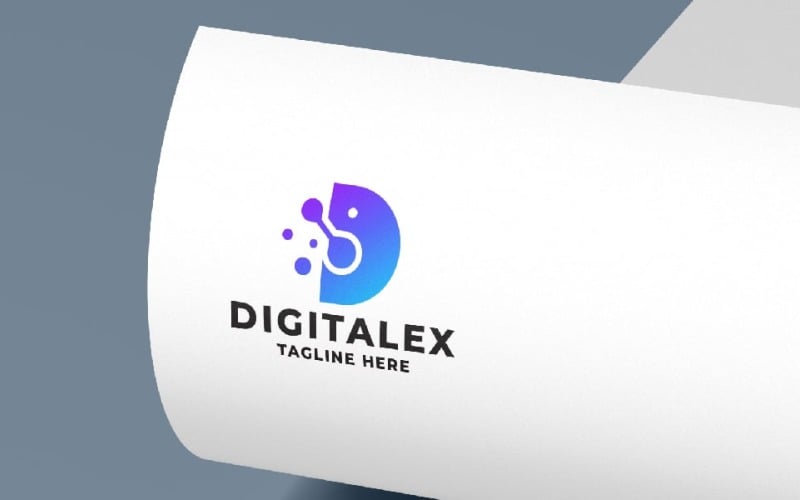 digital tech letter d pro logo template original