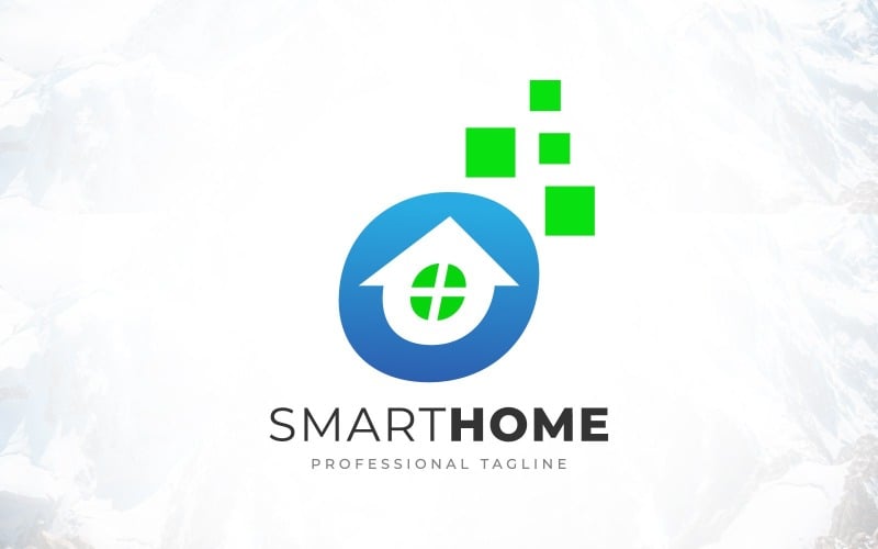 digital technology smart home logo design original