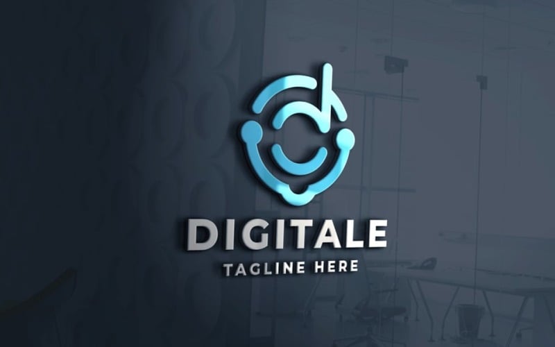 digitale letter d pro logo template original