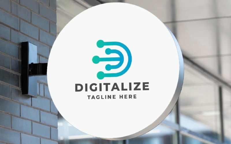 digitalize letter d pro logo template original