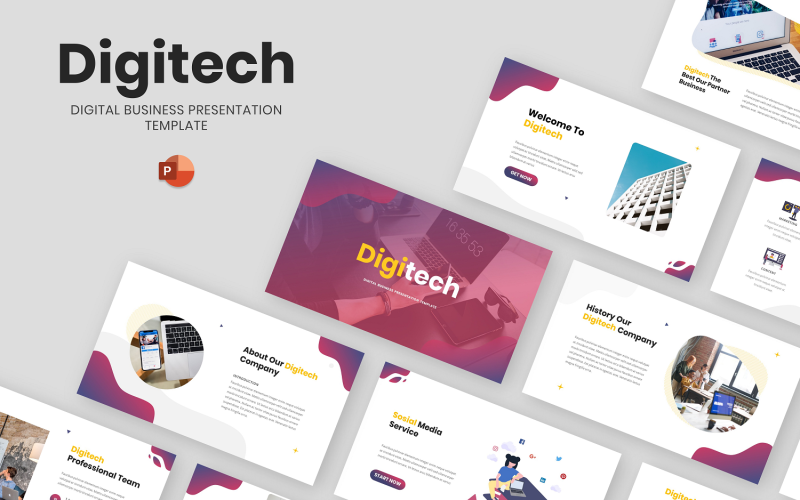 digitech digital business powerpoint template original