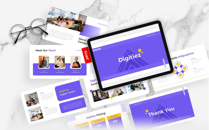 digitiez seo marketing powerpoint template original