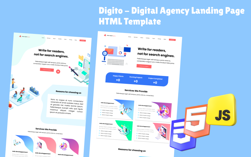 digito digital agency landing page html template original
