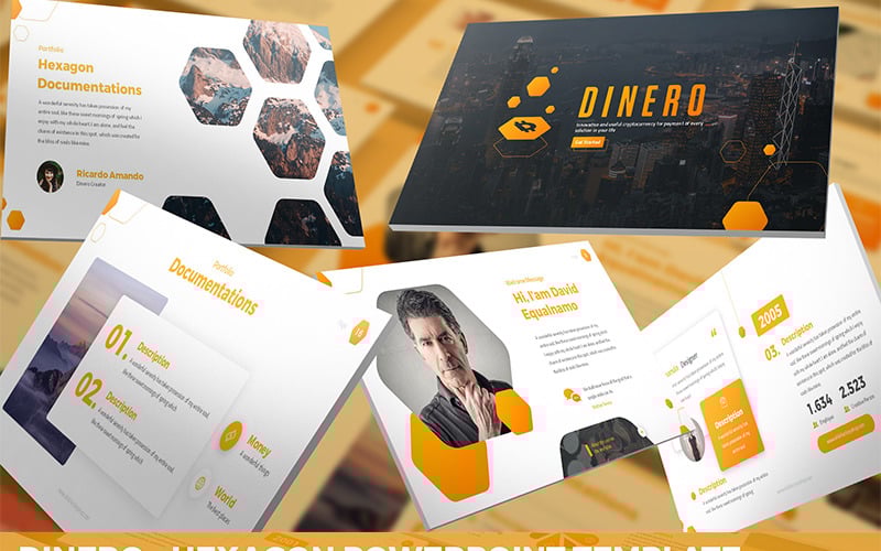 dinero hexagon powerpoint template original