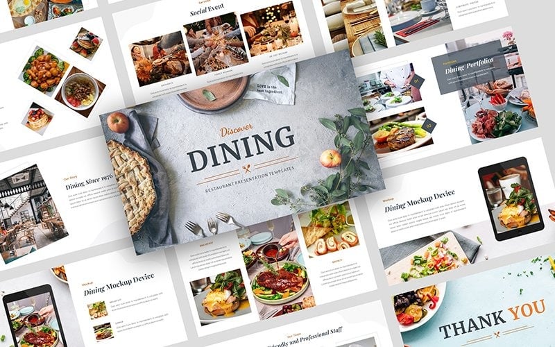 dining restaurant presentation powerpoint template original