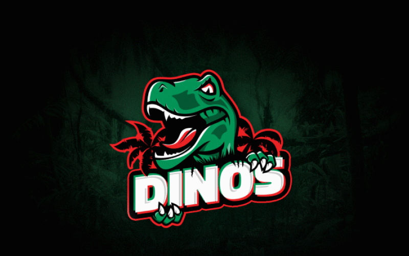 dinos sports logo template original