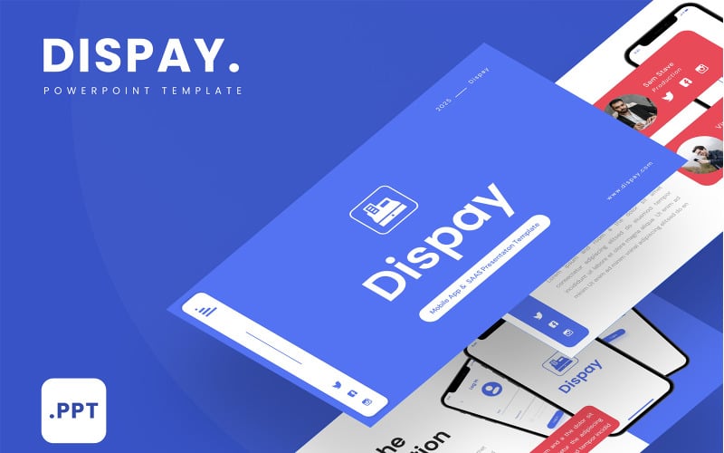 dispay mobile app amp saas powerpoint template original