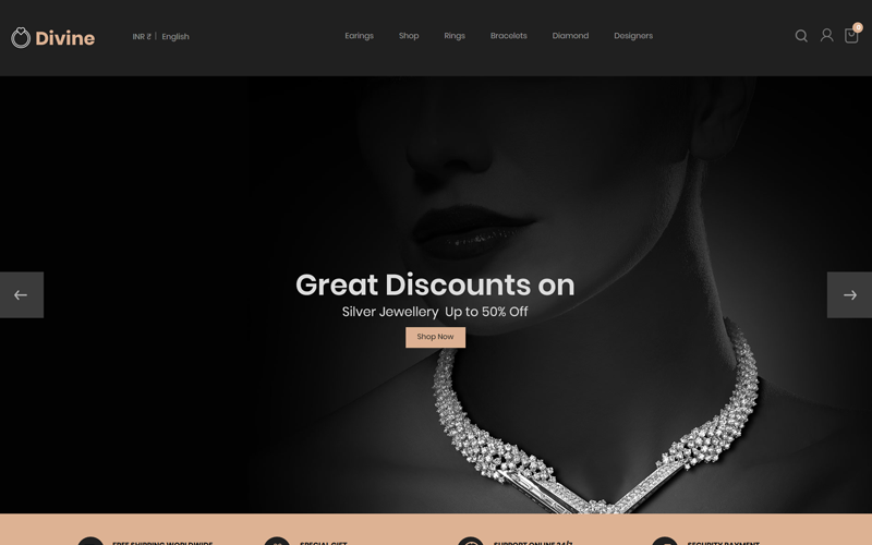 divine jewellery black prestashop theme original