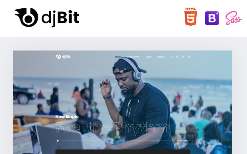djbeat dj modern html landing page template original