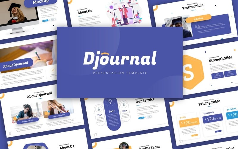 djournal education presentation powerpoint template original