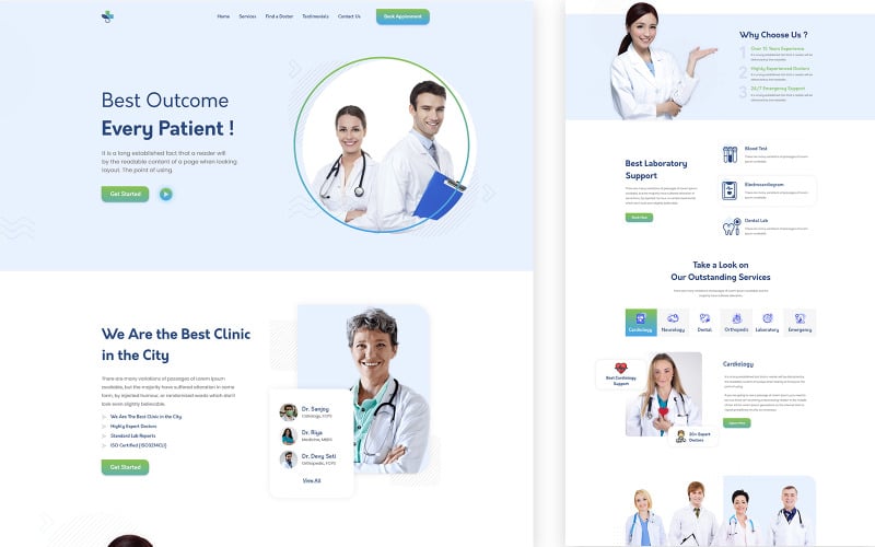docex clinic services one page html template original