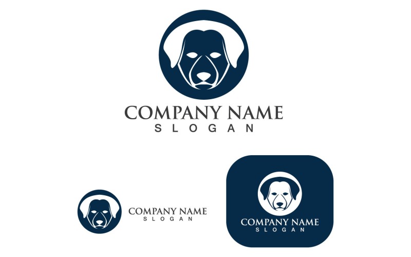 dog head logo and symbol animal v original