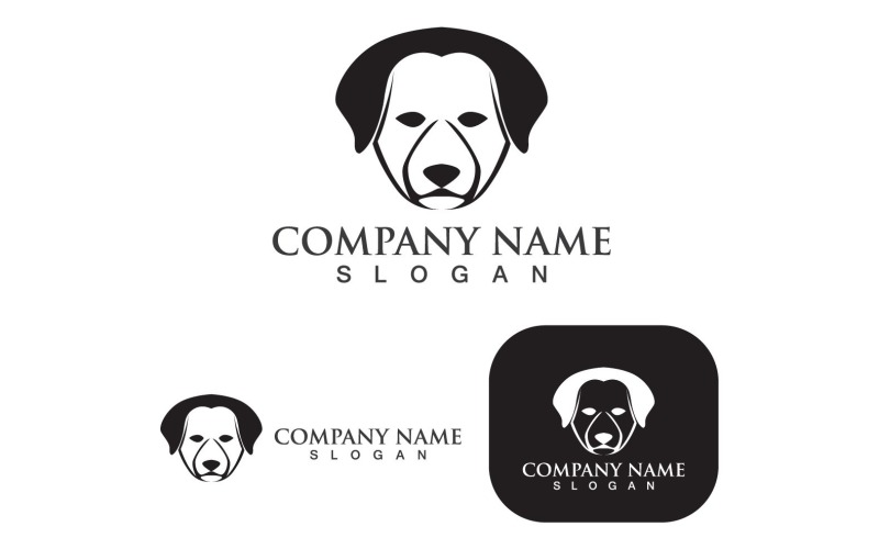 dog head logo and symbol animal v original