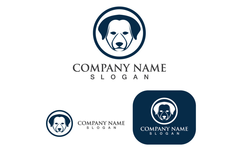 dog head logo and symbol animal v original