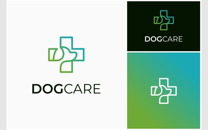 dog medical medicine care line art logo original