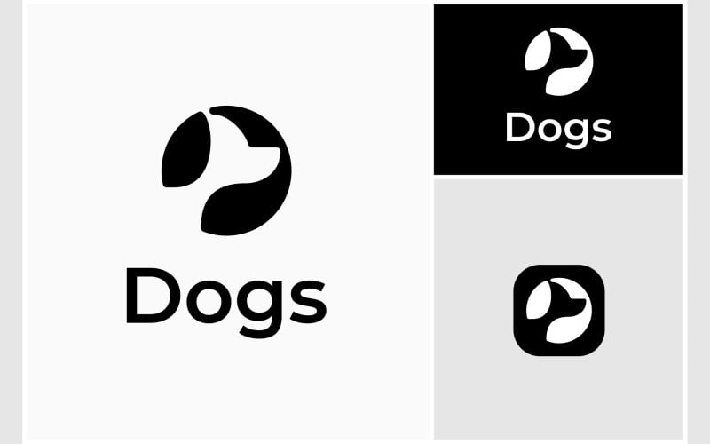 dog puppy circle simple logo original