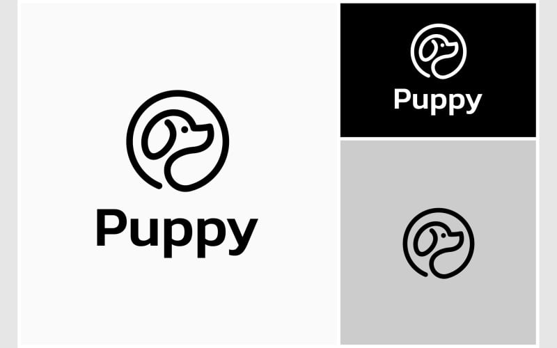 dog puppy pet circle logo original