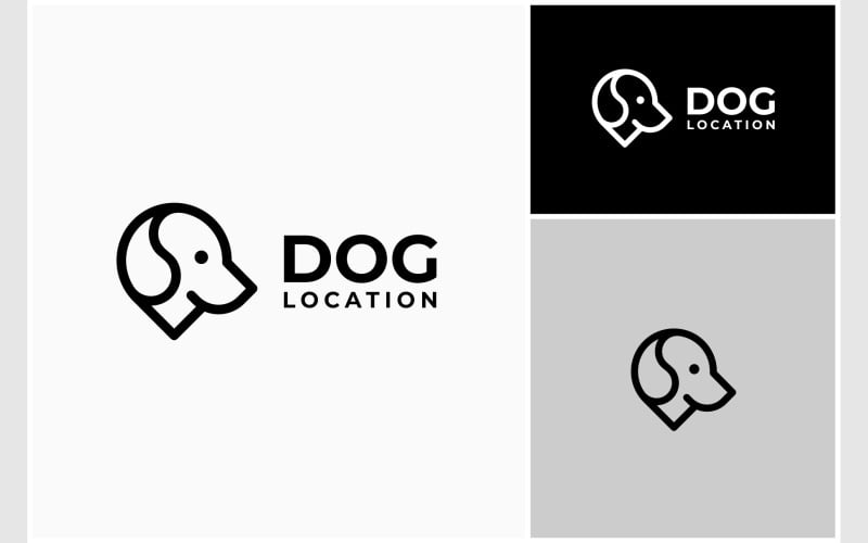 dog puppy pet location logo original