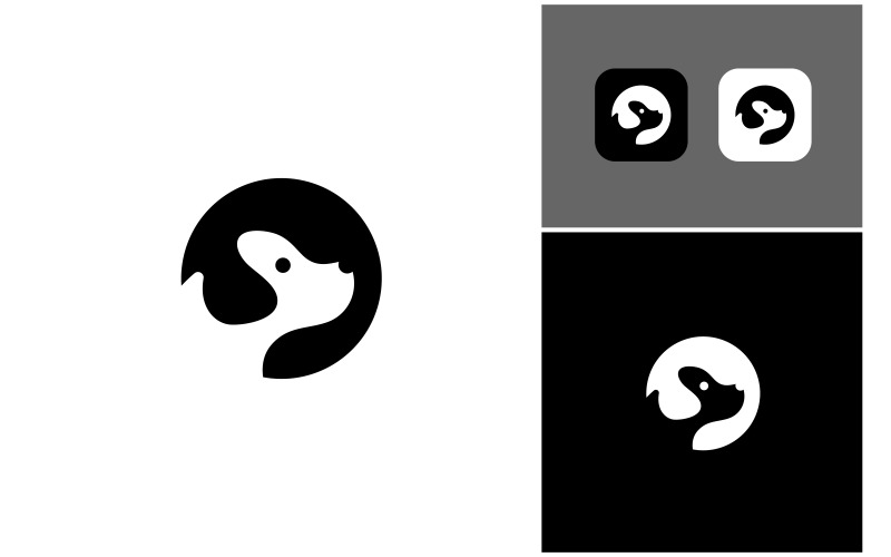 dog puppy pet paw circle logo original