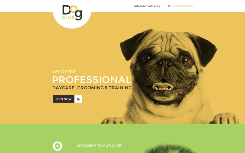 dog responsive landing page template original