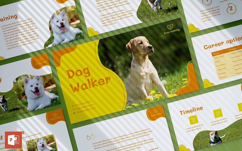 dog walker presentation powerpoint template original