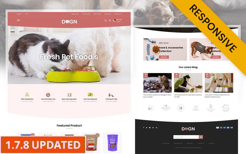 dogn pets food store prestashop theme original