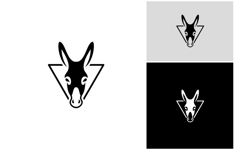 donkey mule head illustration logo original