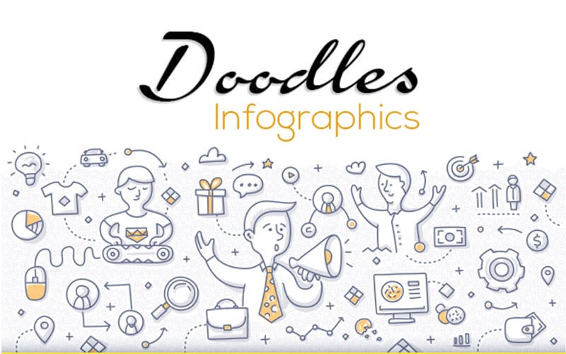 doodle infographic set powerpoint template original