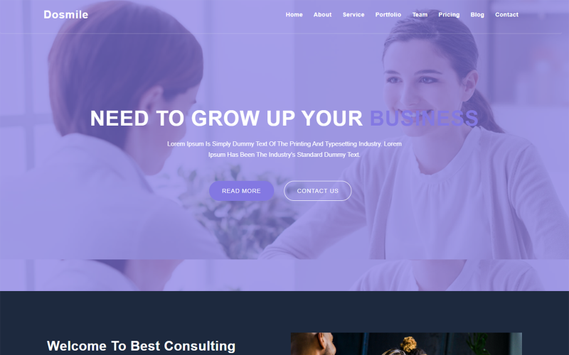 dosmile digital marketing agency landing page template original