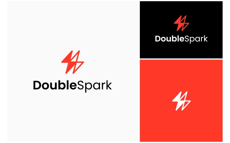 double spark lightning electric logo original
