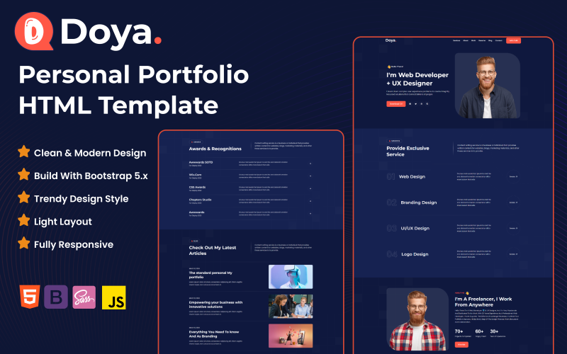 doya personal portfolio html template original