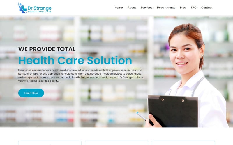 dr strange health and care html landing page template original