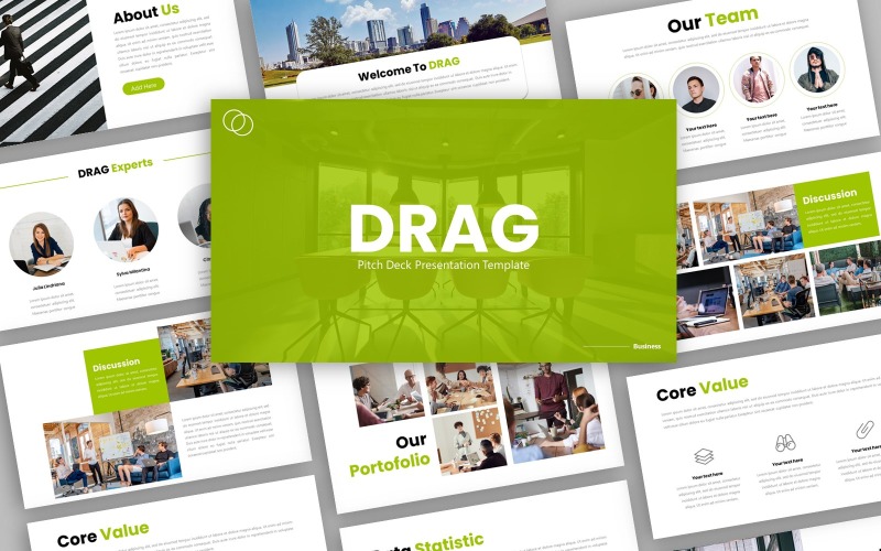drag creative business presentation powerpoint template original